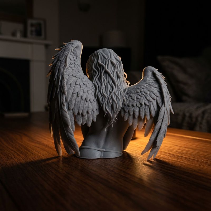LudoVisions Buste Ange 1 – Figurine 3D résine grise à peindre fantasy LudoVisions