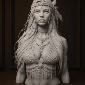 LudoVisions Buste Femme 2 Indienne – Figurine 3D résine à peindre fantasy