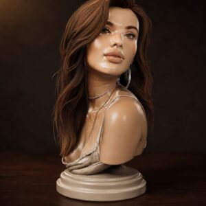 LudoVisions Buste Femme 1 – Figurine 3D résine grise à peindre LudoVisions
