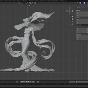 LudoVisions Femme Grand Chapeau – Figurine 3D résine élégante à peindre LudoVisions