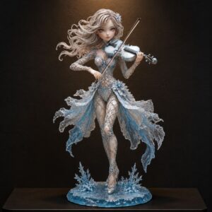 LudoVisions Violoniste d'Hiver – Figurine résine série Les Quatre Saisons LudoVisions