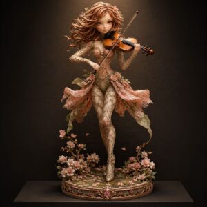 LudoVisions Violoniste du Printemps – Figurine résine série Les Quatre Saisons Annecy