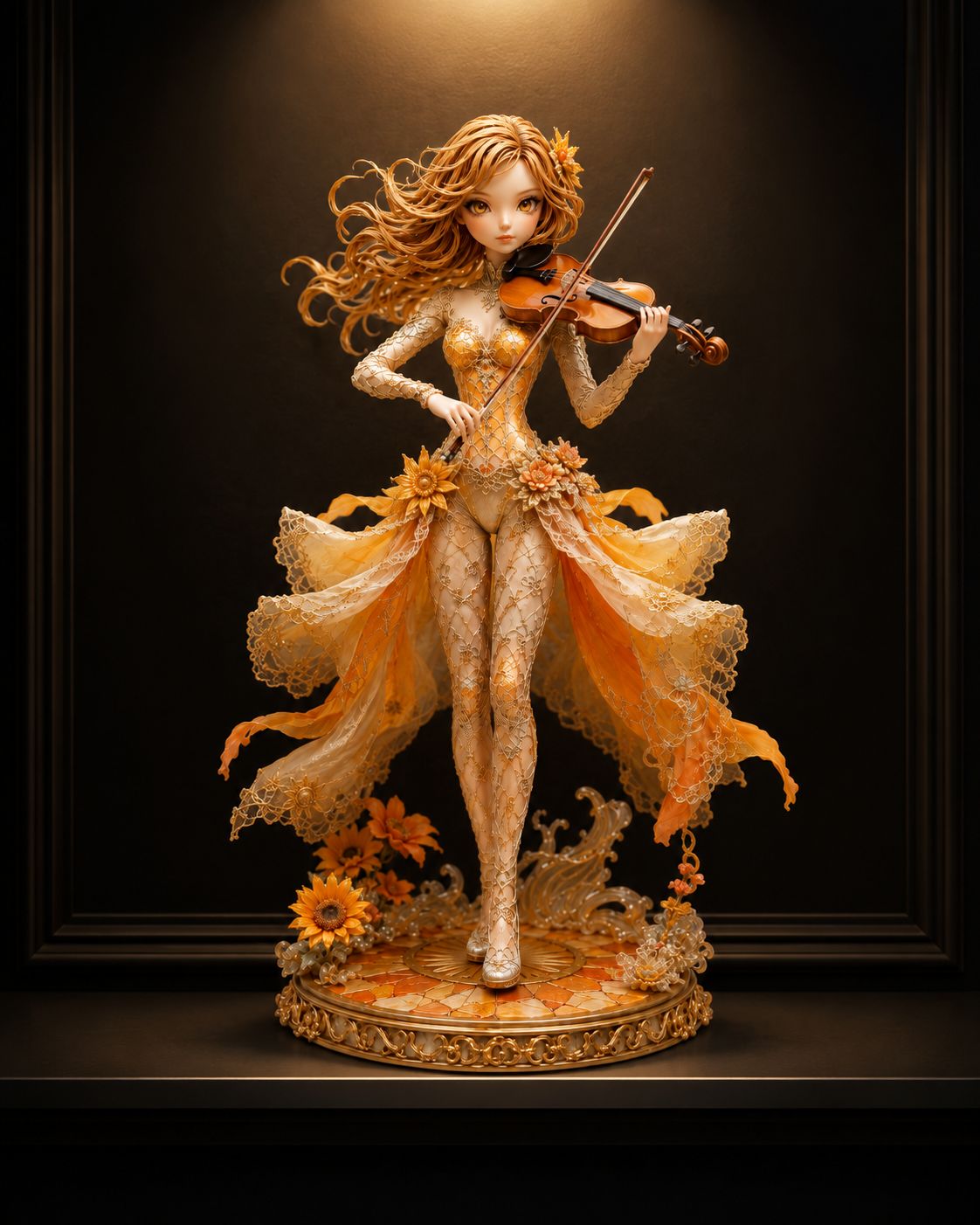 LudoVisions Violoniste d'Été – Figurine résine série Les Quatre Saisons à peindre 10cm