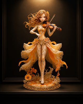 LudoVisions Violoniste d'Automne – Figurine résine série Les Quatre Saisons à peindre