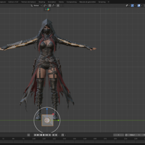 Soeur 2 – Rôdeuse encapuchonnée – Modèle 3D (Blender, FBX, OBJ, GLB)