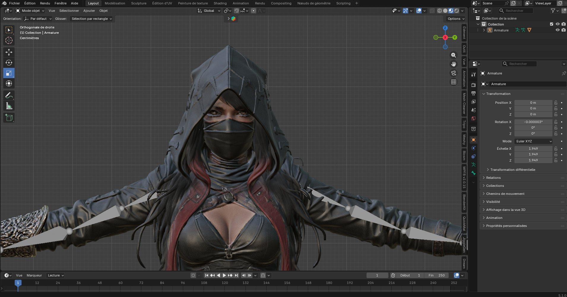 Soeur 2 – Rôdeuse encapuchonnée – Modèle 3D (Blender, FBX, OBJ, GLB) – Image 4