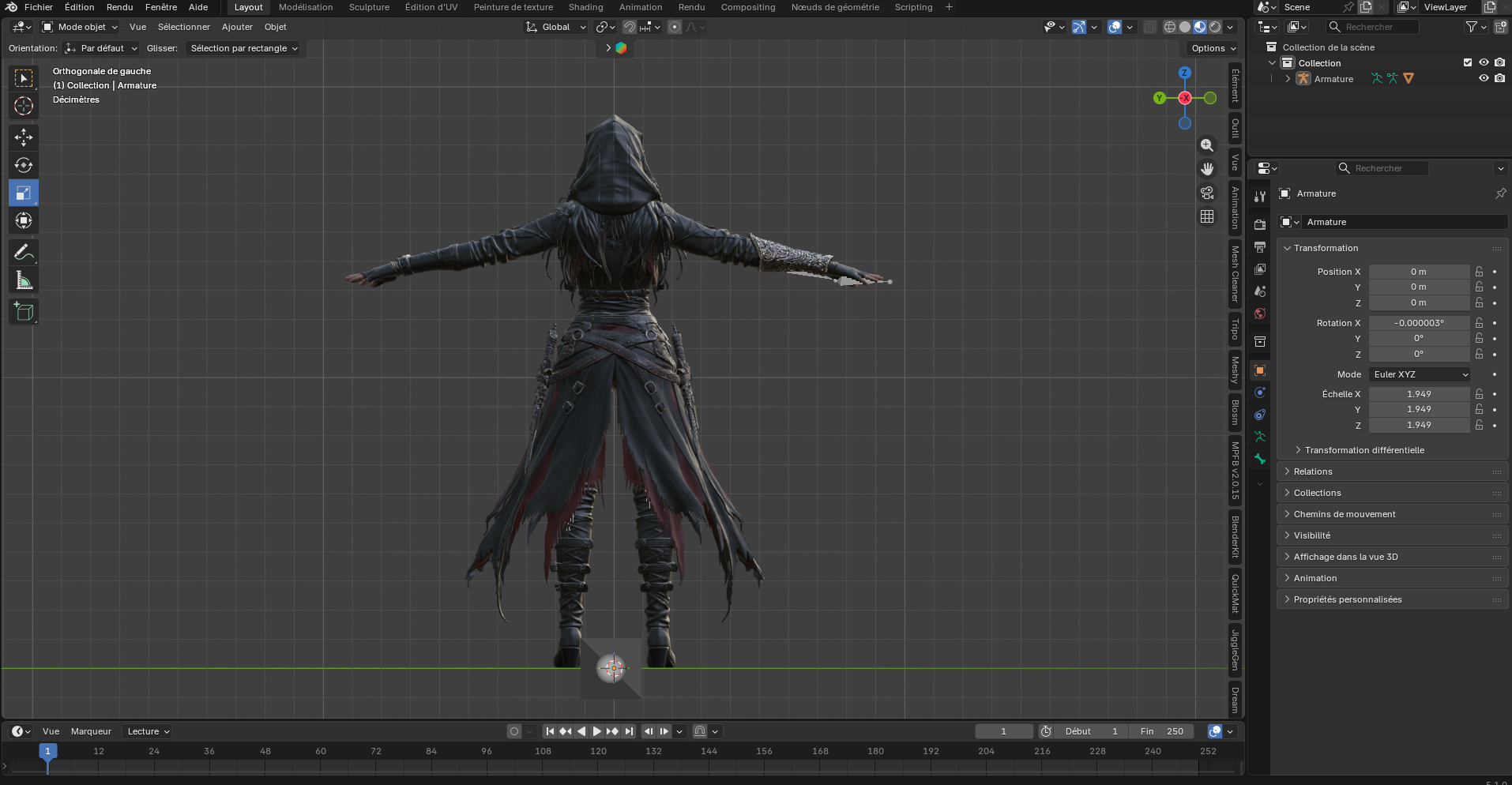 Soeur 2 – Rôdeuse encapuchonnée – Modèle 3D (Blender, FBX, OBJ, GLB) – Image 6