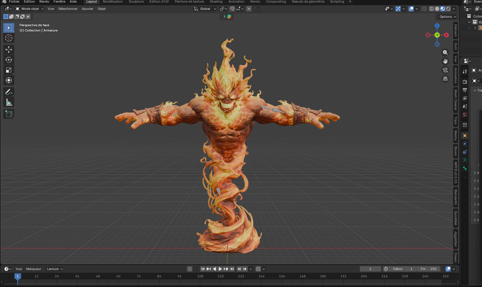Esprit du Feu – Élémentaire enflammé – Modèle 3D (Blender, FBX, OBJ, GLB) – Image 22