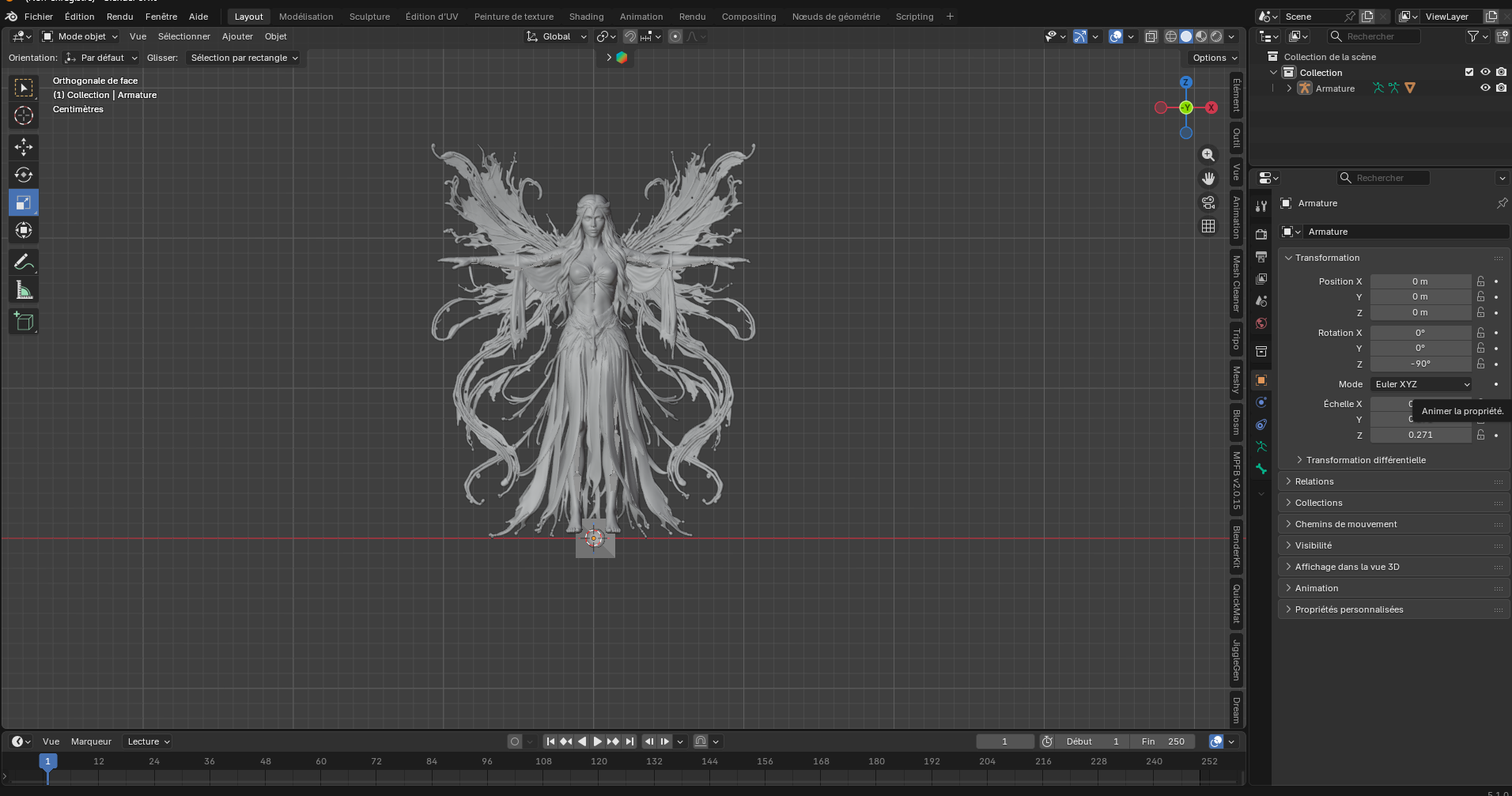 Esprit de l'Eau – Fée aquatique – Modèle 3D (Blender, FBX, OBJ, GLB) – Image 12