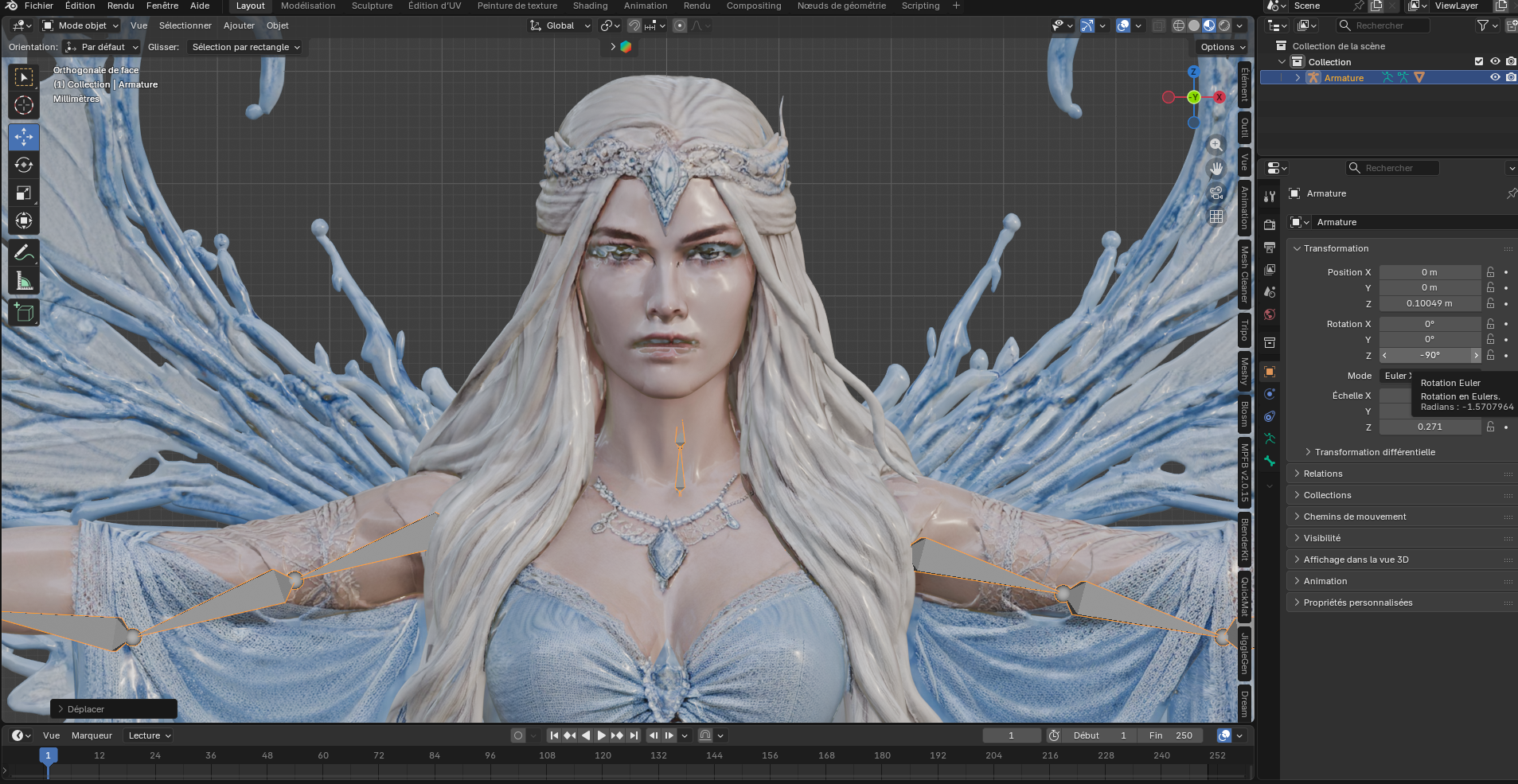 Esprit de l'Eau – Fée aquatique – Modèle 3D (Blender, FBX, OBJ, GLB) – Image 13