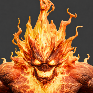 Esprit du Feu – Élémentaire enflammé – Modèle 3D (Blender, FBX, OBJ, GLB)