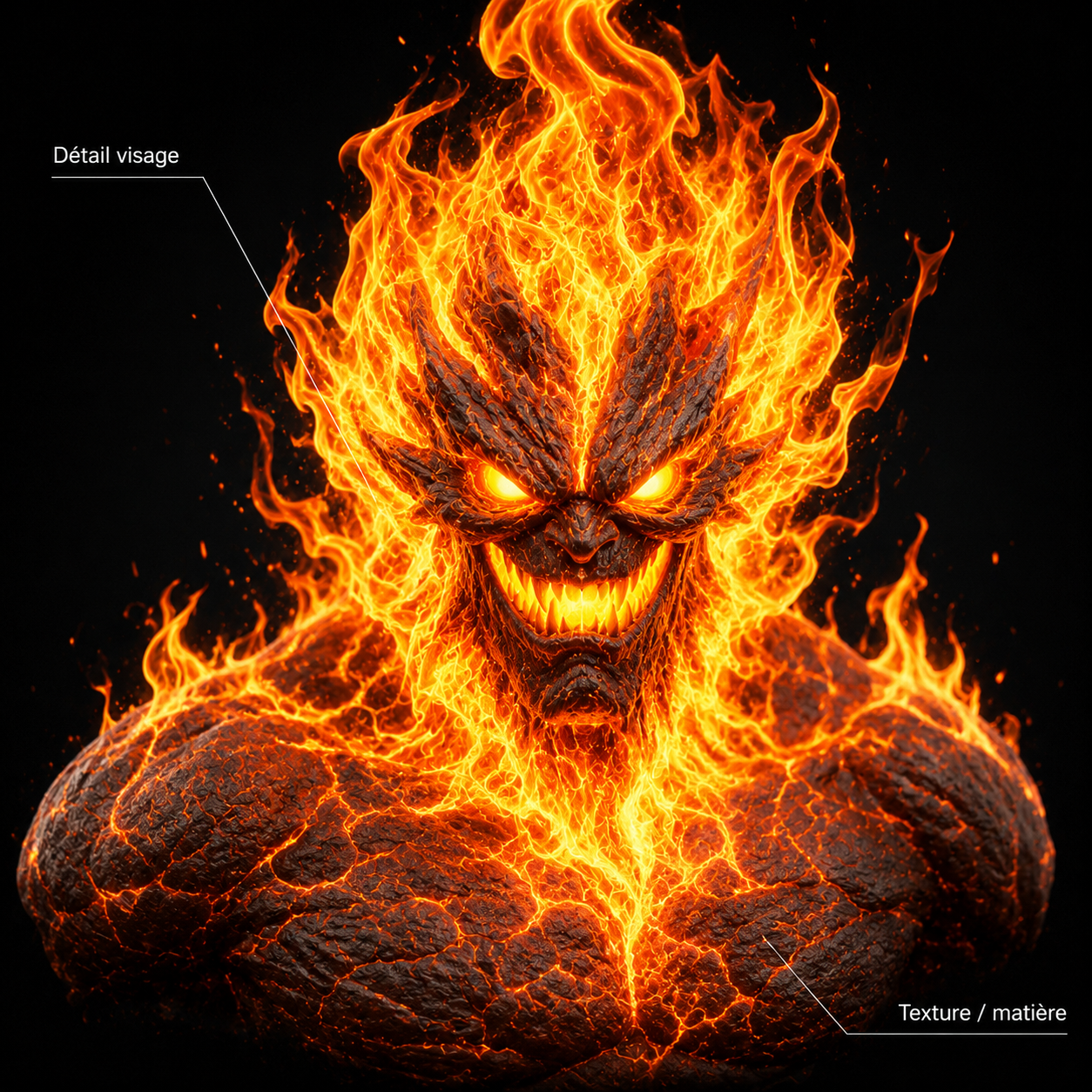 Esprit du Feu – Élémentaire enflammé – Modèle 3D (Blender, FBX, OBJ, GLB) – Image 7