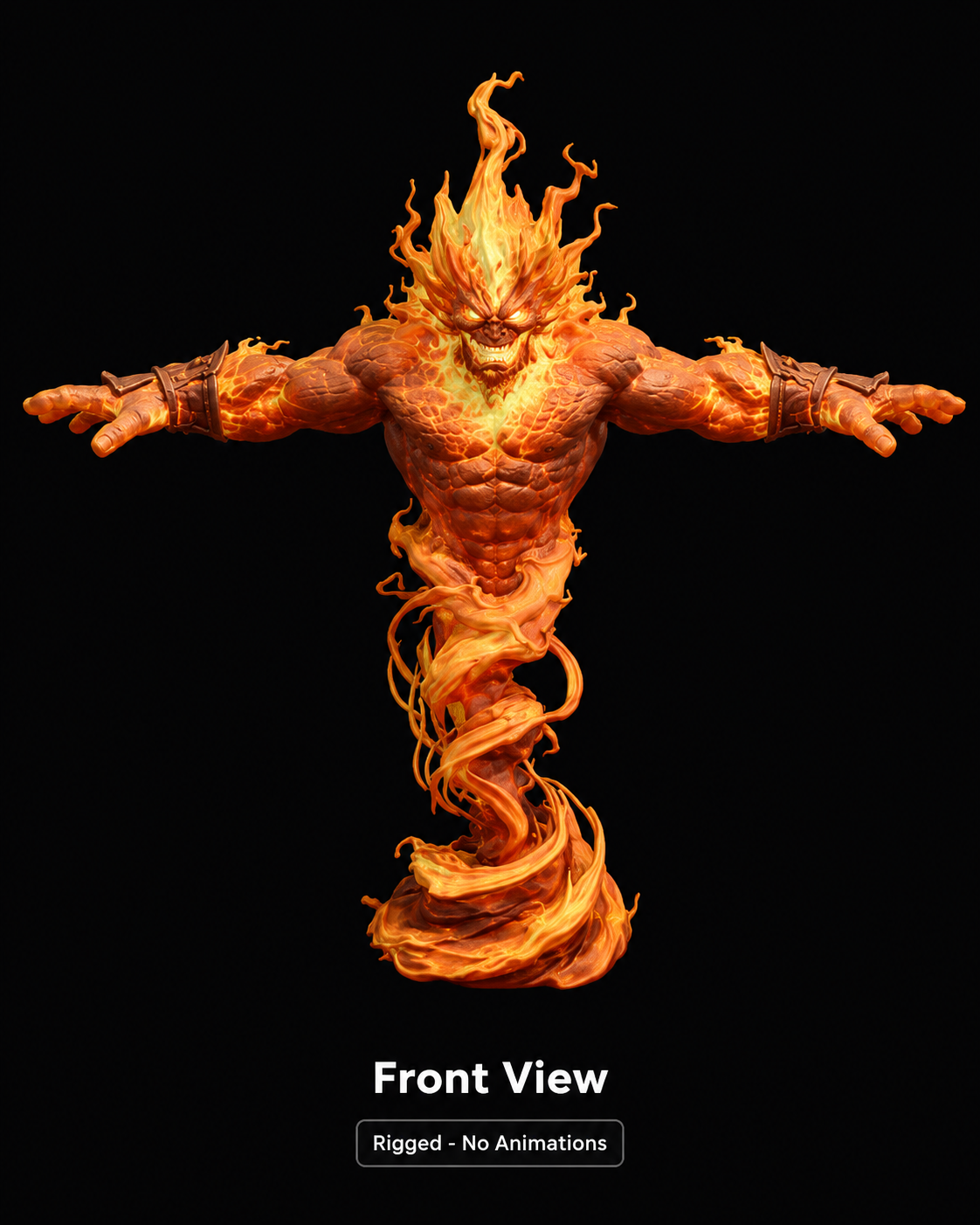 Esprit du Feu – Élémentaire enflammé – Modèle 3D (Blender, FBX, OBJ, GLB) – Image 12