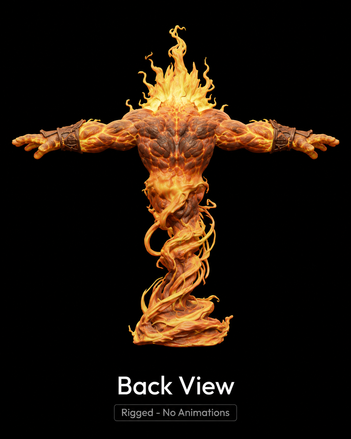 Esprit du Feu – Élémentaire enflammé – Modèle 3D (Blender, FBX, OBJ, GLB) – Image 13