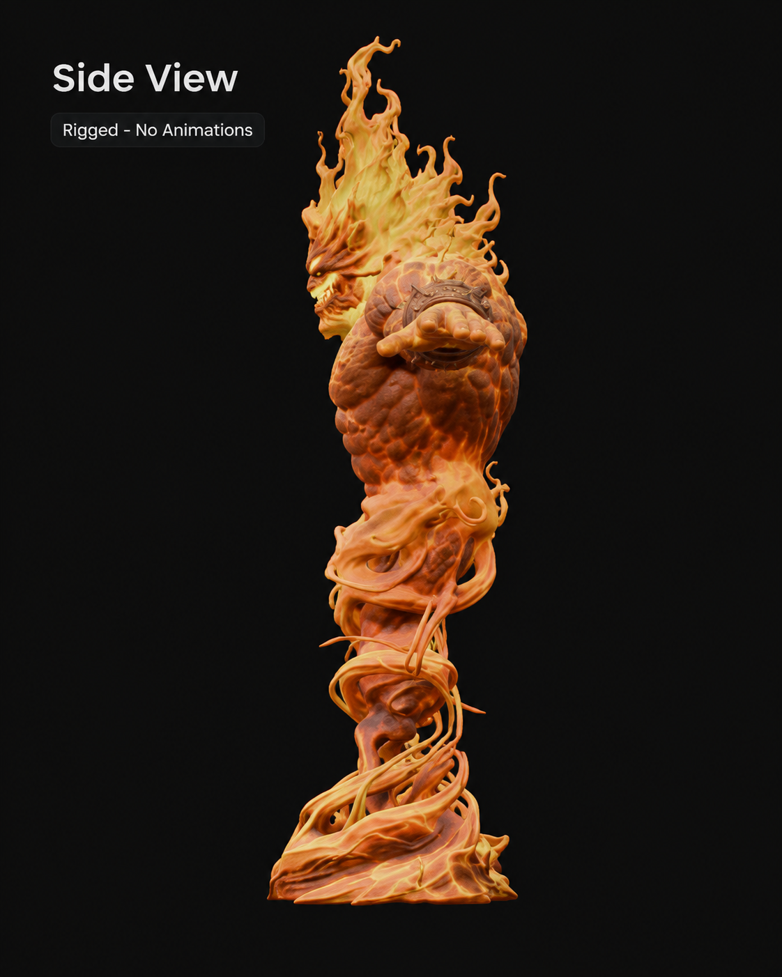 Esprit du Feu – Élémentaire enflammé – Modèle 3D (Blender, FBX, OBJ, GLB) – Image 14