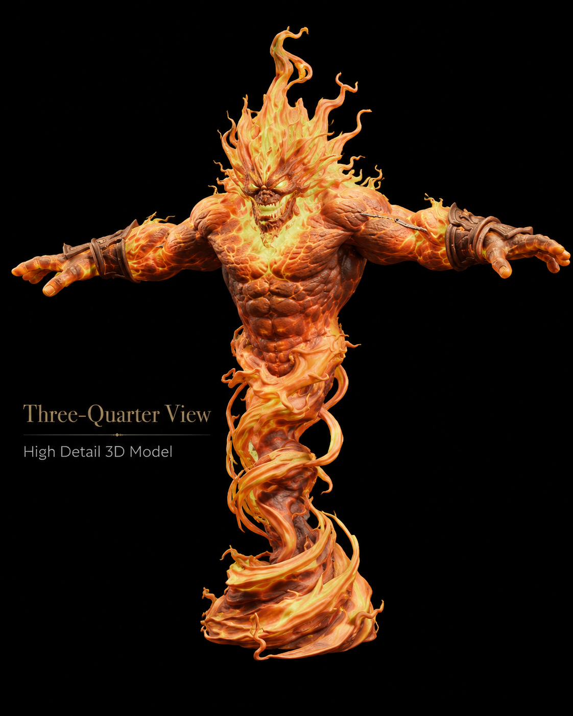 Esprit du Feu – Élémentaire enflammé – Modèle 3D (Blender, FBX, OBJ, GLB) – Image 15