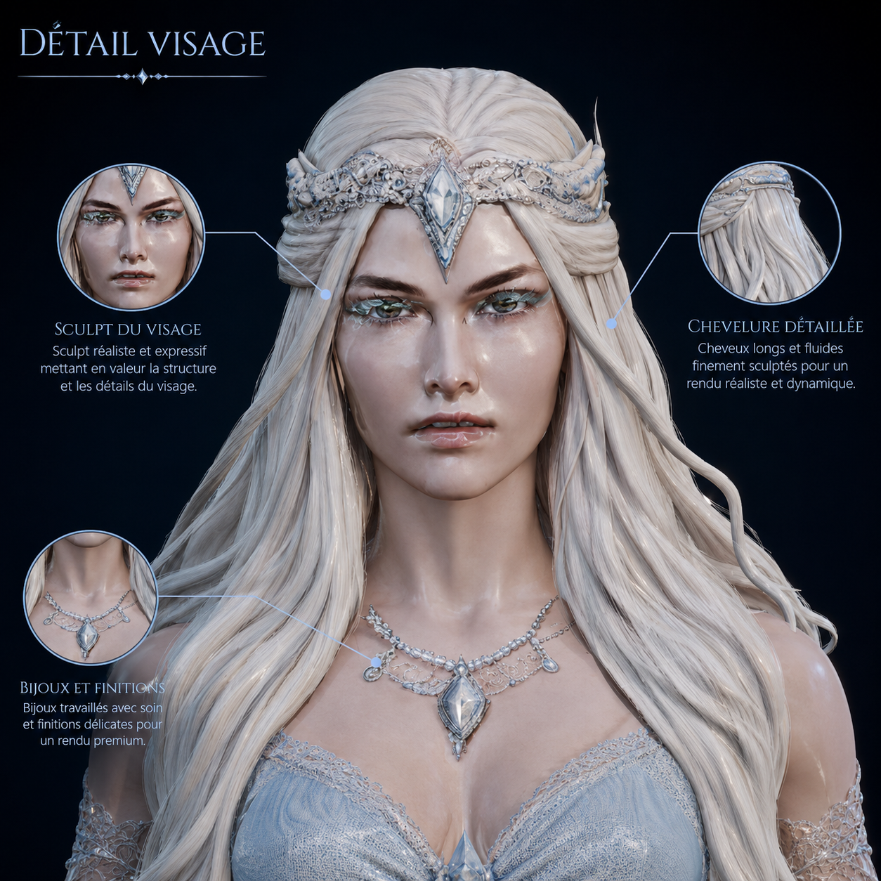Esprit de l'Eau – Fée aquatique – Modèle 3D (Blender, FBX, OBJ, GLB) – Image 6